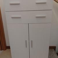 mobiletto con cassettiera e ante bianco 