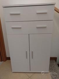mobiletto con cassettiera e ante bianco 