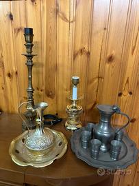 Lotto oggetti vintage in metallo e ottone