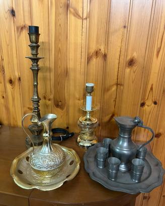 Lotto oggetti vintage in metallo e ottone