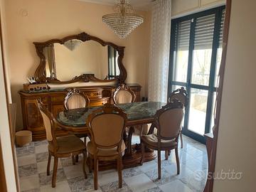 Sala da pranzo stile barocco marmo verde