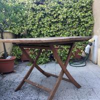 Tavolo teak tondo 120 (da sistemare)