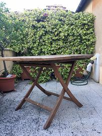 Tavolo teak tondo 120 (da sistemare)