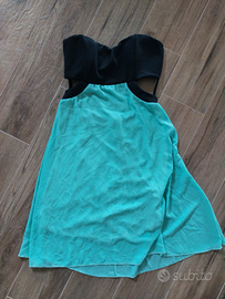 Vestito nero e turchese