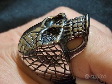 anello acciaio teschio 