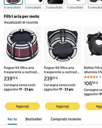 Filtro sportivo per Touring twin cam Sportster XL
