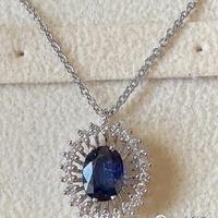 COLLANA ORO 18kt. DIAMANTI E ZAFFIRO NATURALE