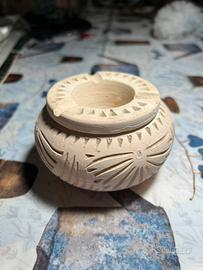 Posacenere antivento in terracotta grezza