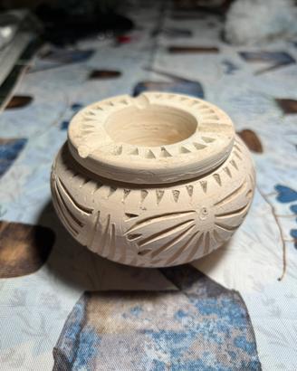 Posacenere antivento in terracotta grezza