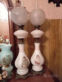 Coppia lampade da tavolo in porcellana vintage