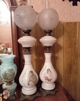 Coppia lampade da tavolo in porcellana vintage