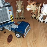 Lego compatibili jurassic World dinosauri e camion
