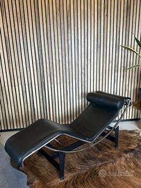 MDF Italia Chaise Longue LC4  in pelle nera