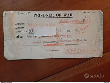 PRIGIONIERI GUERRA 1944.Lettera Orano-Eye Suffolk