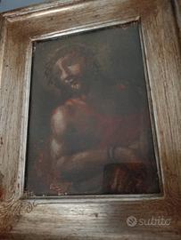 antico dipinto olio su tela epoca '600 Ecce Homo 