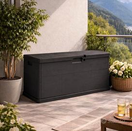 Baule Cassapanca in Resina Antracite per Balcone