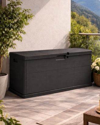 Baule Cassapanca in Resina Antracite per Balcone