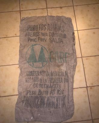 Sacco juta vintage originale Argentina 1978