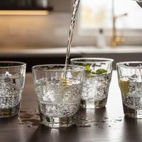 Set 5 Bicchieri Design Sfaccettato – Grigio Fumé