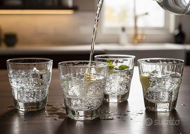 Set 5 Bicchieri Design Sfaccettato – Grigio Fumé