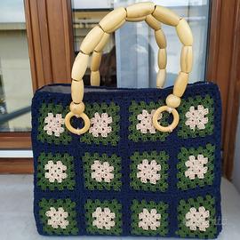 borsa fatta interamente a mano con cotone
