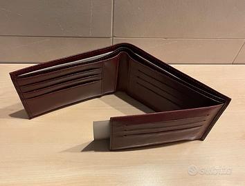 Portafogli da uomo in vera pelle bordeaux