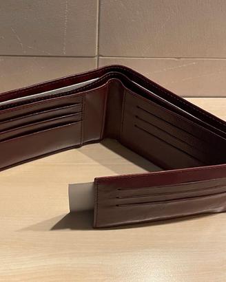 Portafogli da uomo in vera pelle bordeaux