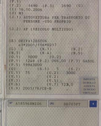 Pezzi ricambio grande punto 1.3 mj 2006