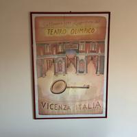 Poster di Mechel Folon del 1987 con cornice