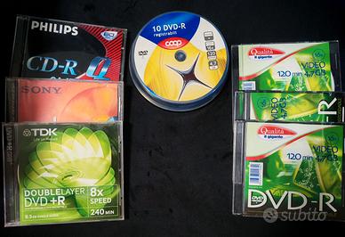DVD + CD Registrabili vergini 700MB + 4GB + 8GB