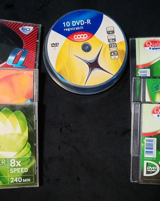 DVD + CD Registrabili vergini 700MB + 4GB + 8GB
