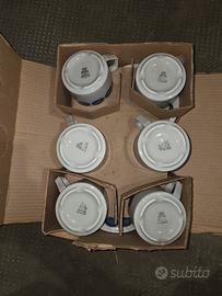 set da 6 tazze grandi e piattini 