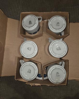 set da 6 tazze grandi e piattini 