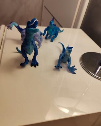 Lotto 4 Dinosauri Giocattolo Blu 