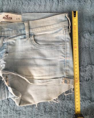 Pantaloncini donna corti Hollister color jeans
