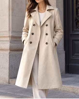 Trench lungo beige