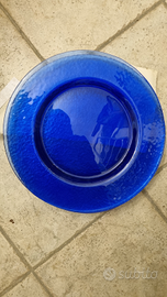 Sottopiatti in vetro blu