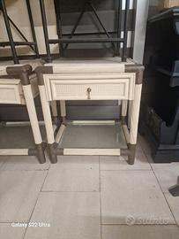 coppia comodini in midollino