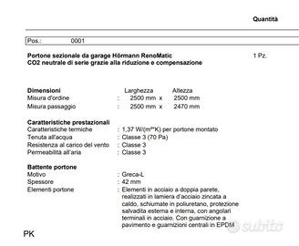 Portone nuovo mai montato