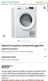 Whirlpool Asciugatrice a pompa di calore, 8kg A+.