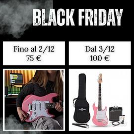 Chitarra elettrica 3/4, Rosa, con Amplificatore