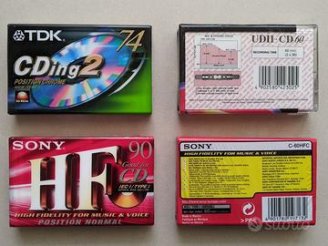 Lotto 5 audiocassette vergini nuove sigillate