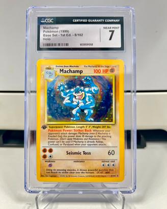CGC 7 Machamp Holo English Pokemon base set
