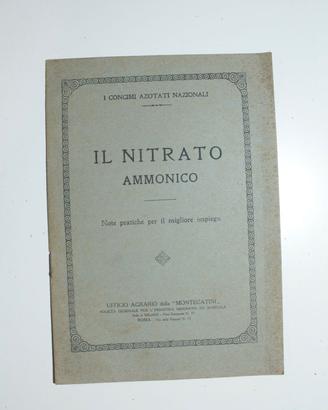 Libro nitrato ammonico manuale agricolo vintage fe
