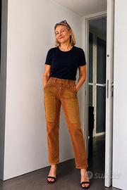 Jeckerson pantalone donna velluto size 31 senape