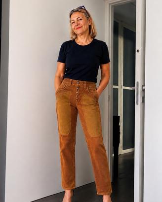 Jeckerson pantalone donna velluto size 31 senape