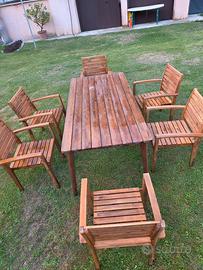 tavolo e sedie da giardino