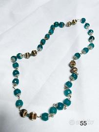 Collana Quarzo color ottanio