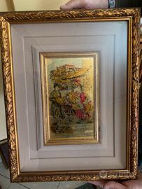 Quadro foglia oro dipinto a mano