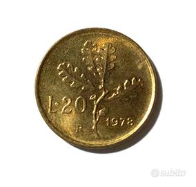 MONETA RARA 20 Lire Ramo Di Quercia Anno 1978 -RI